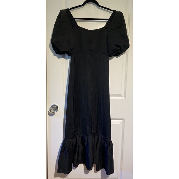 SANDRO Paris Rhinestone Embellished Long Black Dress EU 36 (US 2/4) NWT $580 - Picture 5 of 13